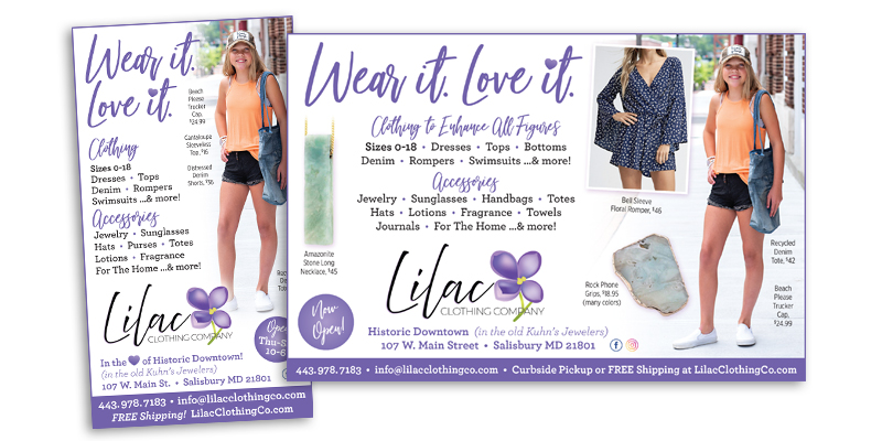 Lilac Clothing Company ad design