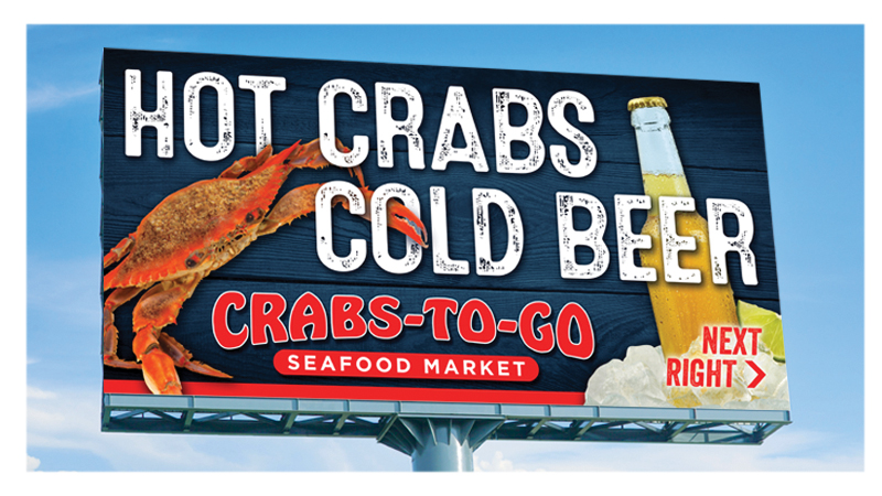 Crabs To Go billboard design