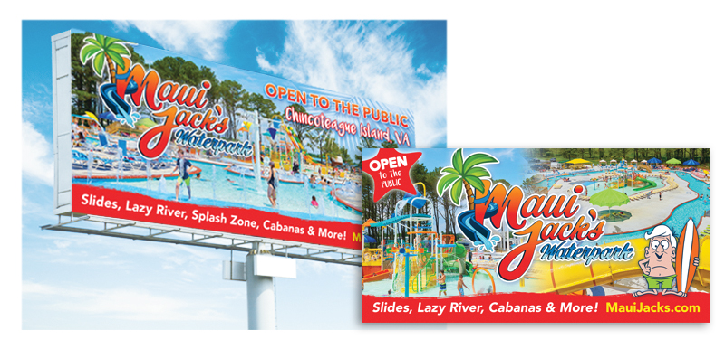 Maui Jack's Waterpark billboard design