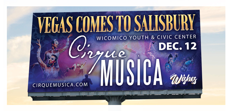 Ocean Entertainment Group Cirque Musica billboard design