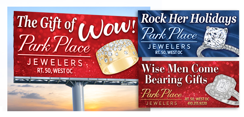 Park Place Jewelers holiday billboard design