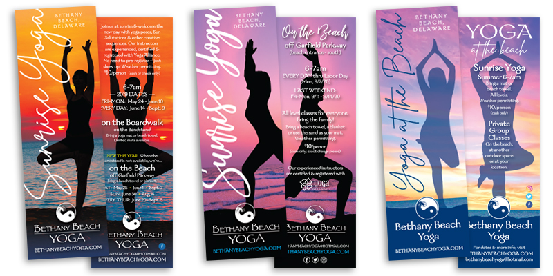 Bethany Beach Yoga bookmark design