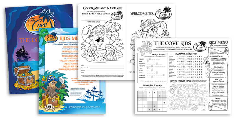 Ocean Pines Yacht Club kids menu design
