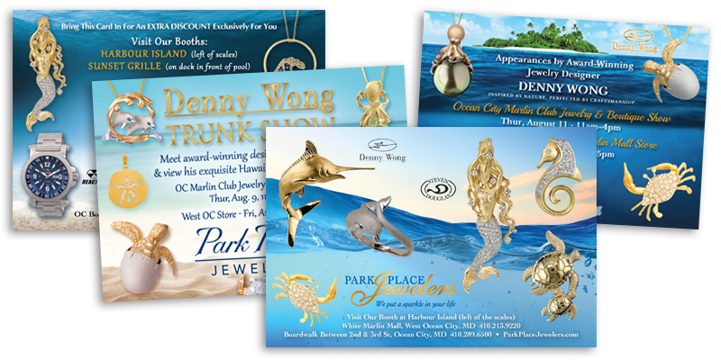 Park Place Jewelers birthday and anniversary postcard design