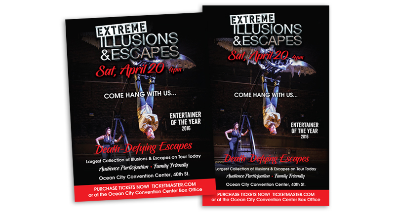 Extreme Illusions and Escapes poster design
