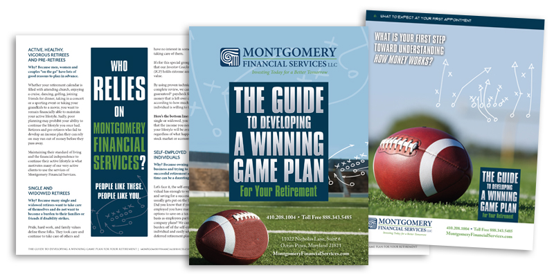 Montgomery Financial Services Winning Game Plan Folder publication design