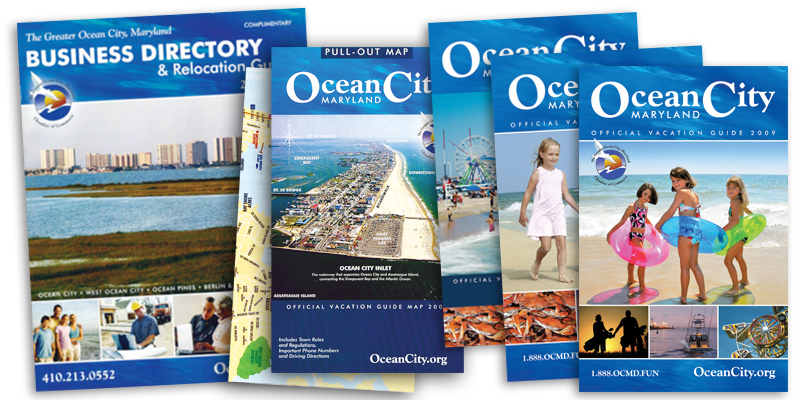 Ocean City Chamber of Commerce Relocation and Vacation Guides publication design