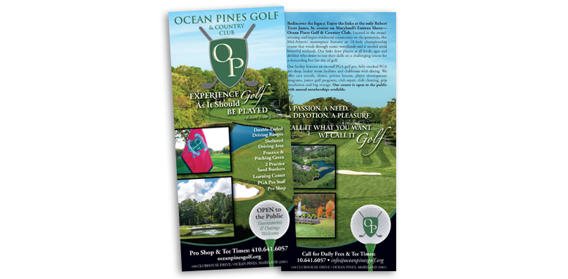 Ocean Pines Golf and Country Club rackcard design