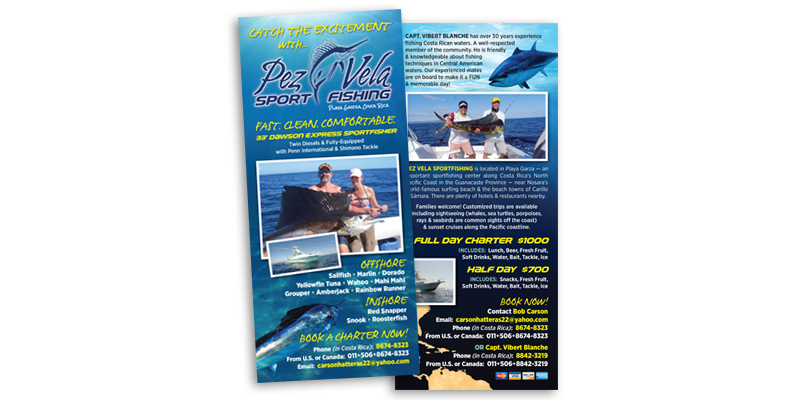 Pez Vela Sportfishing rackcard design