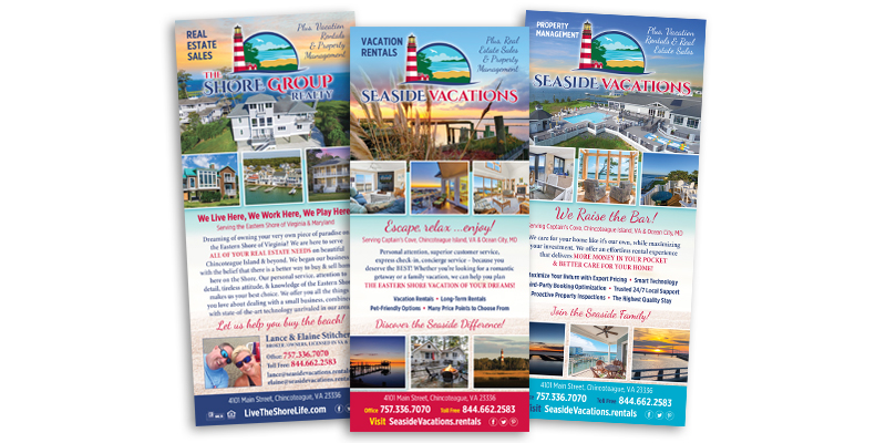 Seaside Vacations rackcard design