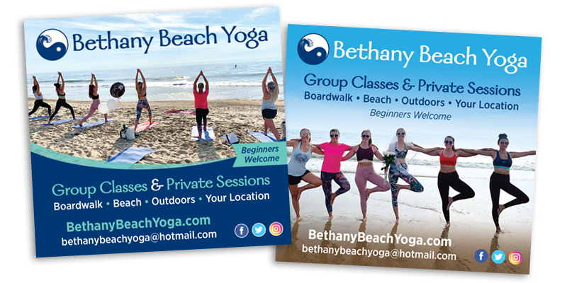 Bethany Beach Yoga social media graphics