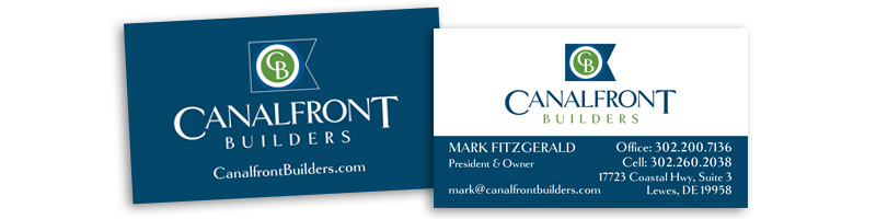Canalfront Builders business card design