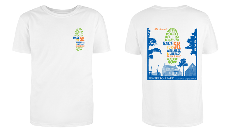 Wicomico County Board of Education Race for Literacy 5k shirt design
