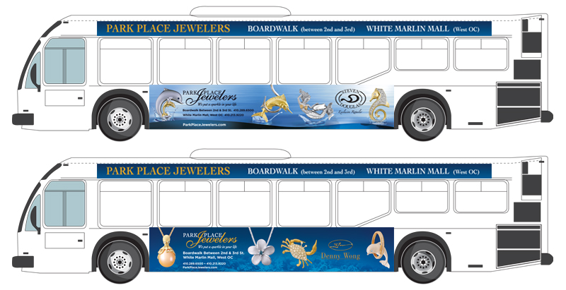 Park Place Jewelers bus sign design