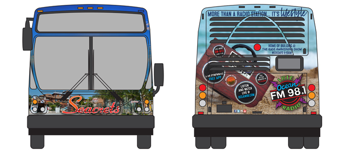 Seacrets ocean city bus wrap