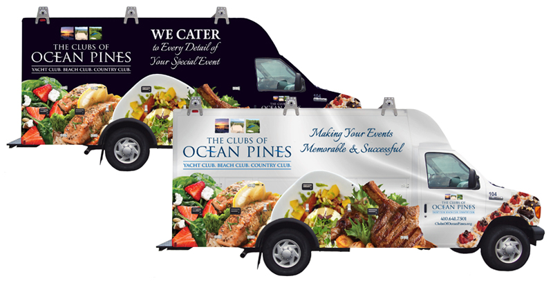 The Clubs of Ocean Pines Maryland vehicle wrap design