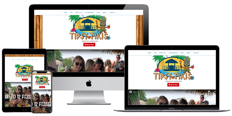 Tipsy Tikis website design